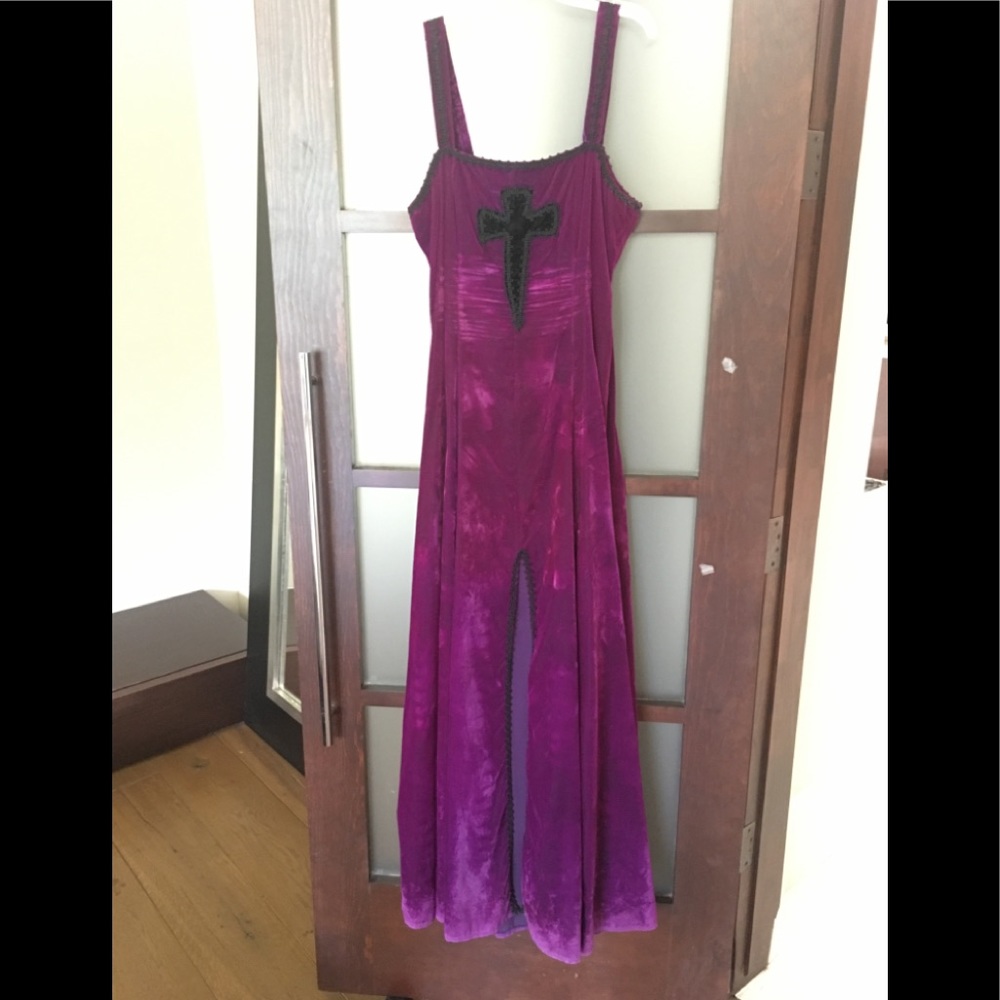 Halloween -Deep purple velvet with black trim